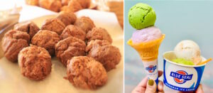 サーターアンダギーとブルーシールアイス